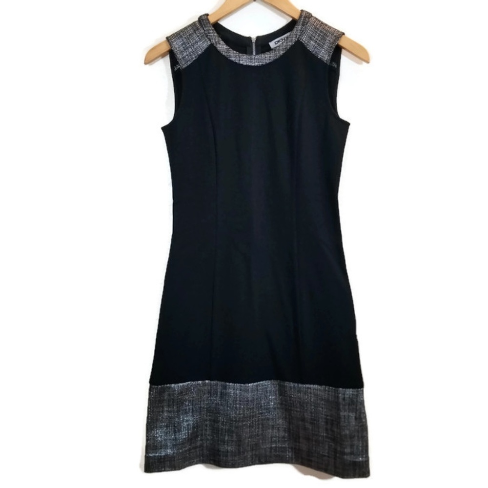DKNY Sleeveless Textured Metallic Dress